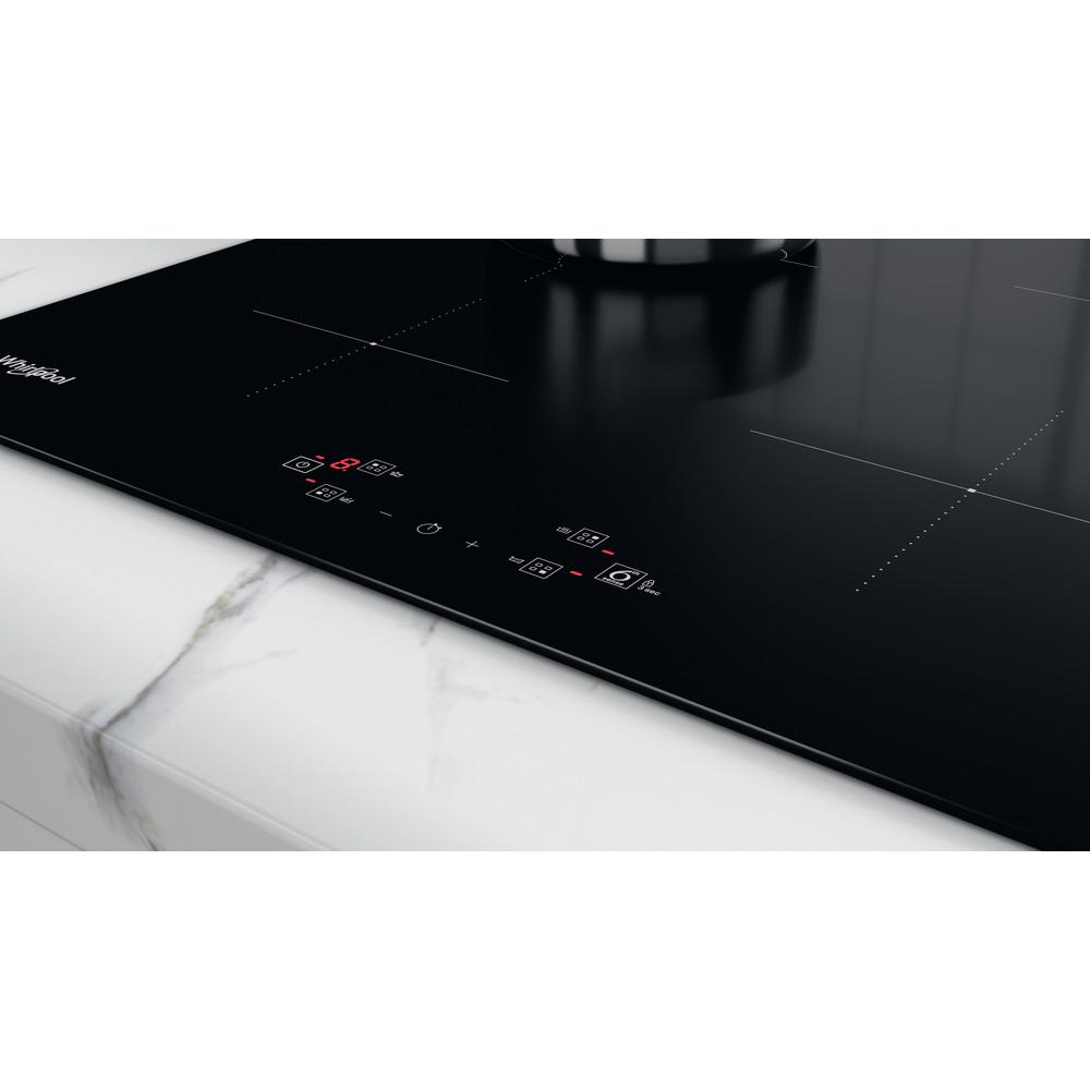 Whirlpool Induction Hob 4 Zone Black Glass 6th Sense Booster