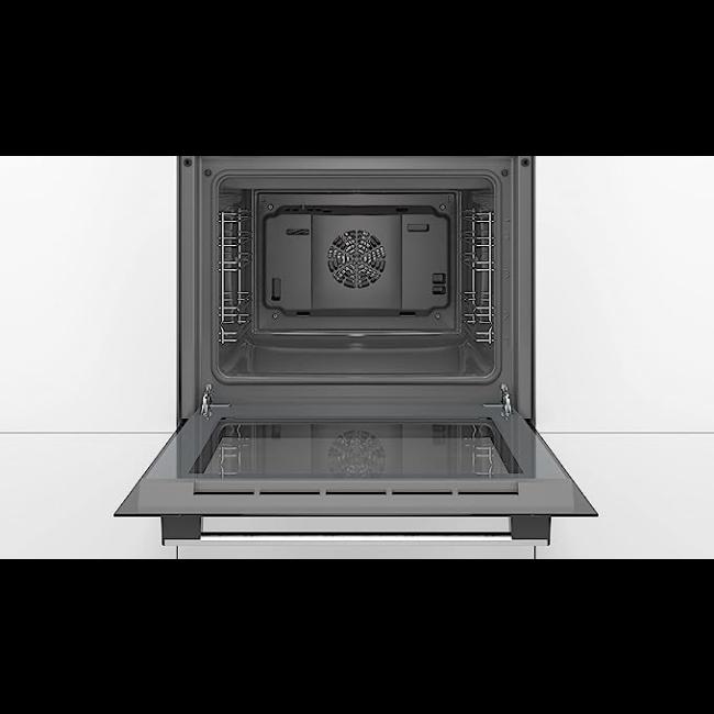 Bosch Series 2 Built-in Single Electric Oven Stainless Steel 66L Red LED Display 3D Hotair Energy A