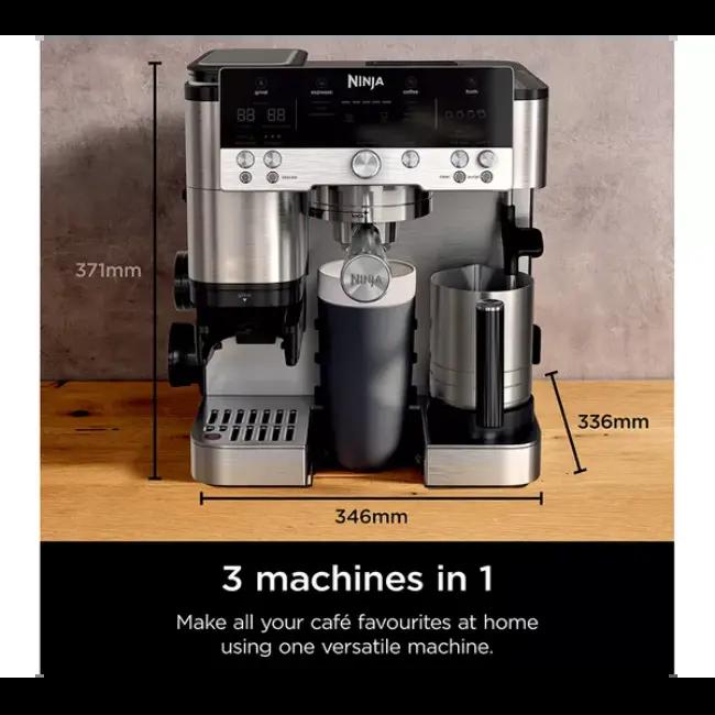 Ninja Luxe Café Premier Espresso Machine Black & Stainless Steel Free Delivery