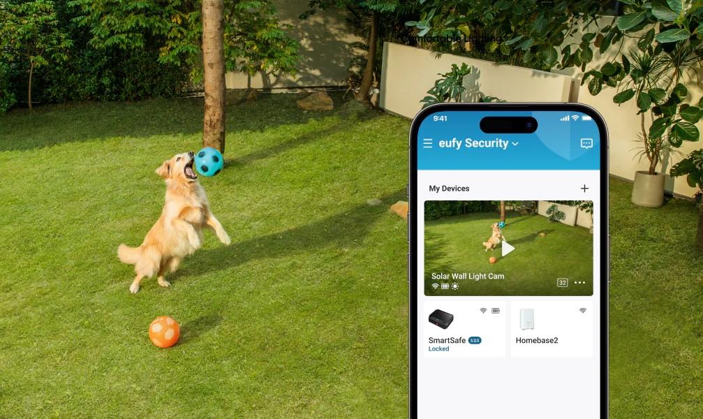Eufy Solar Powered 2K Wall Light Camera with Solar Panel and Camera