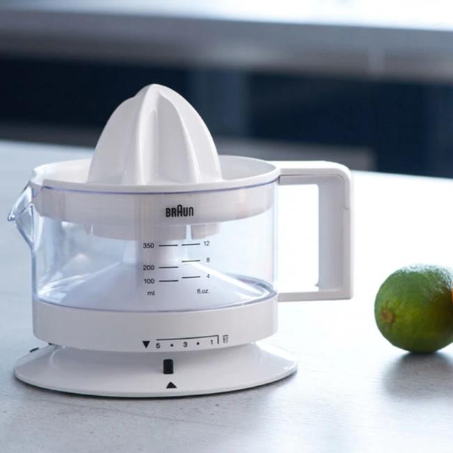Braun Citrus Press Juicer White 350ml Adjustable Pulp Control Start/Stop Automatic Left & Right Rotation