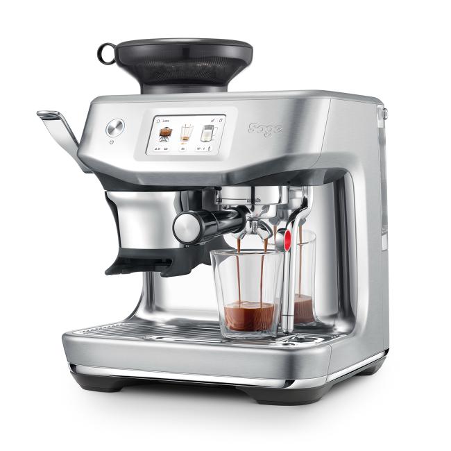 Sage Barista Touch Impress Espresso Coffee Machine Brushed Stainless Steel with Cold Extraction, Impress Puck System, Auto MilQ, ThermoJet Heating, 30 Grind Settings, Touchscreen, Barista Guidance, Cold Brew, Cold Espresso, 14 Presets, 15-bar Pressure, 9-bar Extraction
