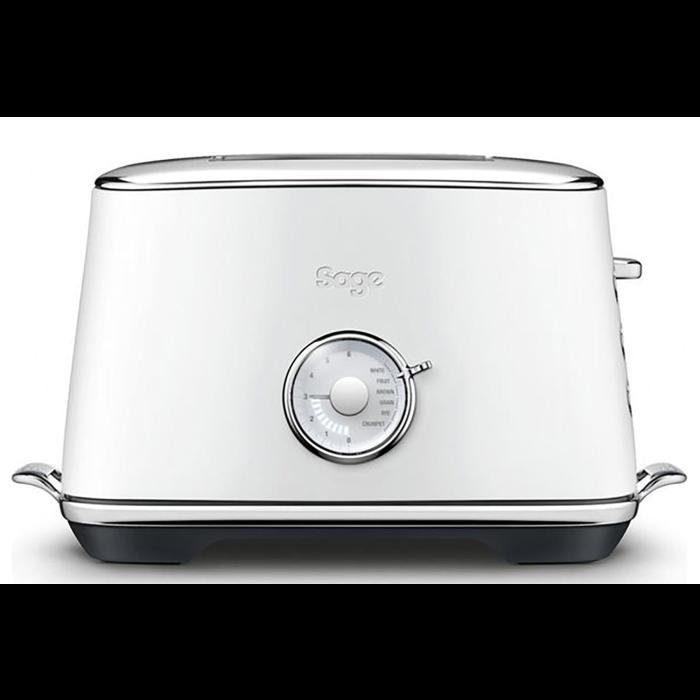 Sage 2 Slice Toaster White with Chrome accents and Settings dial