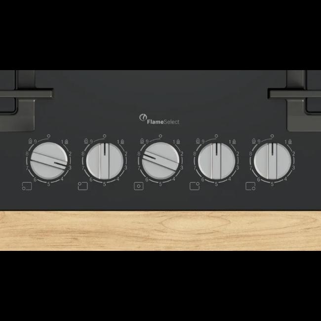 Bosch Series 6 Gas Hob 5 Burner Black with Image Features