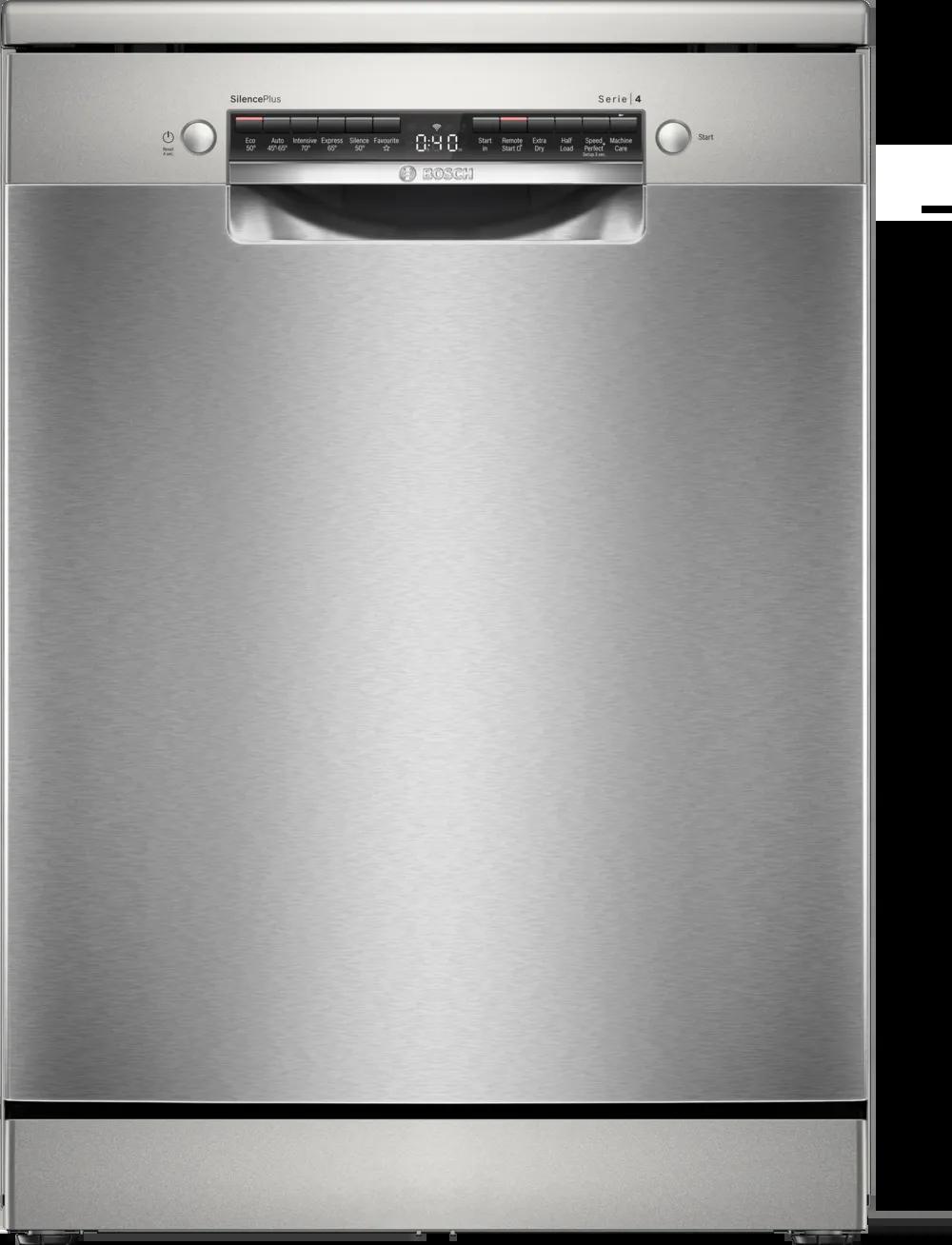 Bosch Series 4 Freestanding Dishwasher Stainless Steel 14 Place Settings ExtraDry Silence Plus Rackmatic Home Connect