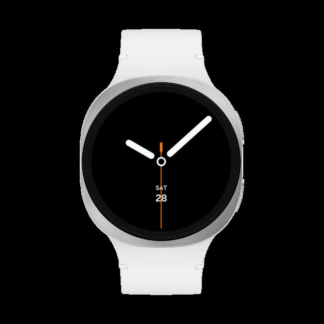 Samsung Galaxy Watch8 44mm Silver Smartwatch with White Band & Black Display