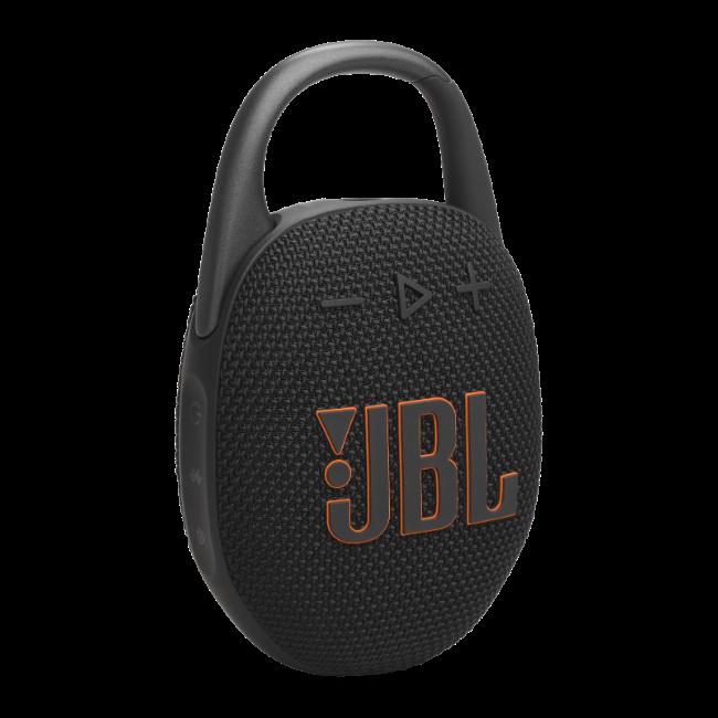 JBL Clip 5 Black Bluetooth Portable Speaker with Carabiner & JBL Logo