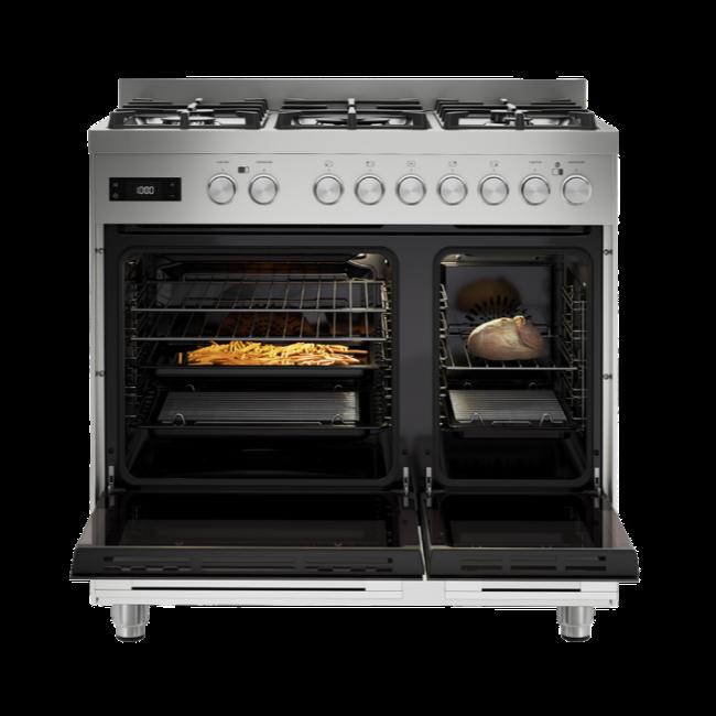 Fisher & Paykel 5 Burner Dual Fuel Freestanding Cooker - Stainless Steel Oven