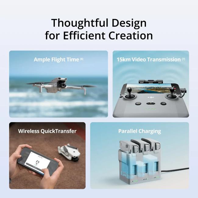 DJI Lito 1 White Camera Drone with 4K Video, 8K Images, Under 249g, 36 Min Flight Time, 15km Range, Omnidirectional Obstacle Sensing, DJI RC-N3 Controller