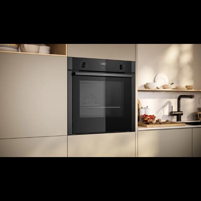 Neff N 50 Built-in Single Oven Graphite-Grey 71L Slide&Hide Eco Clean Easy Clean LCD CircoTherm 50-275°C 595x594x548mm