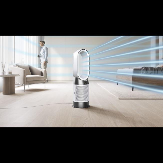 Dyson Purifier Hot+Cool HP1 White Air Purifier and Fan Heater with Air Multiplier Technology 350 Oscillation MyDyson App Connectivity 5.26kg 770mm Height 81m³ Coverage 63dB Sound Level