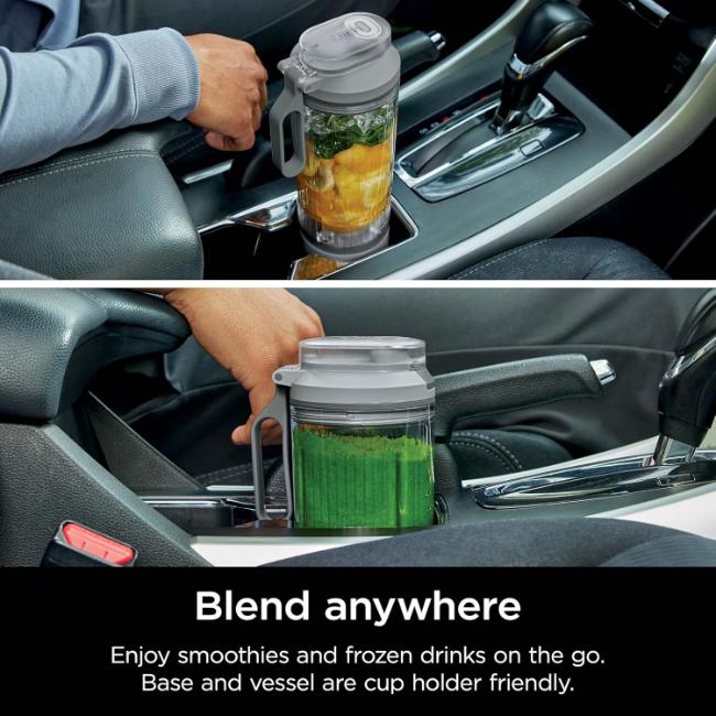 Ninja Blast Max Portable Blender Silver 570ml 11.1V Up to 25 Blends Crush Smoothie Manual Blend H:30 W:9 D:11.5cm 1.3kg