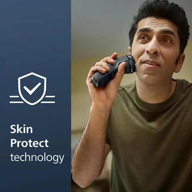 Philips 3000 Series Electric Shaver - Wet & Dry, 5D Flex & Pivot Heads, Pop-up Trimmer, 60 min runtime, 1h charging, Skin Protect Technology, Comfortable Clean Shave