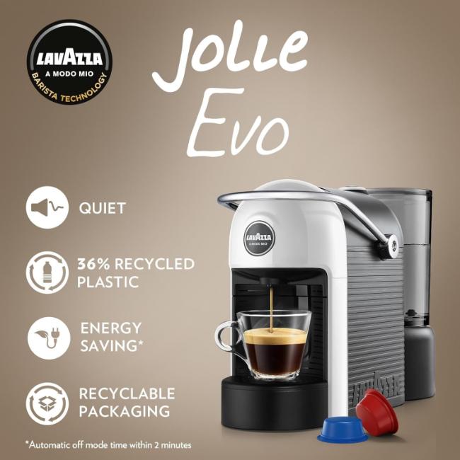 Lavazza A Modo Mio Jolie Evo Coffee Machine - White, Coffee, Cup, Pods