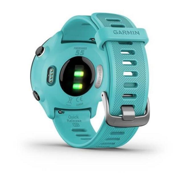 Garmin Forerunner 55 Smartwatch Aqua Blue GPS Running Watch with Start/Stop Button