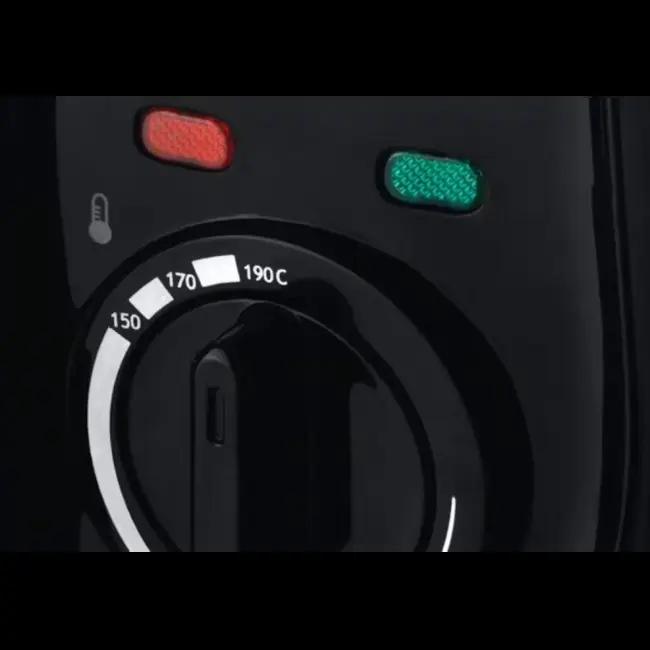 Russell Hobbs 2.5L Maxi Deep Fryer Black with 1kg Food Capacity, Variable Temperature, Non-slip Feet, Cool Touch Walls, Observation Window, Carbon Filter