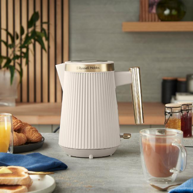 Russell Hobbs Bronte Kettle Stone 1.7 Litres Gold accents Matte finish Interior illumination