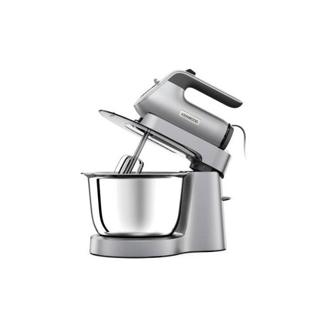 Kenwood Chefette Stand Mixer Silver 3.5L Bowl 650W - Pulse, Rotating Bowl, Twin Beaters, Kneaders, Cord Storage, Safety Interlock, SureGrip Handle, Dispense Button, Dishwasher-safe Parts