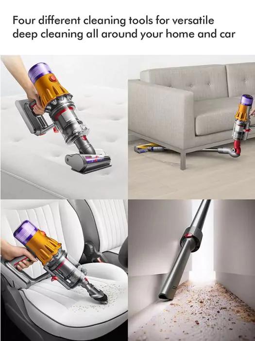 Dyson V12 Detect Slim Vacuum Cleaner with 60 minutes Battery Life, 2.2 kg Weight, Cyclonic and Anti-tangle Technology, Cleaning tools, LCD screen, Motor, Brush bar