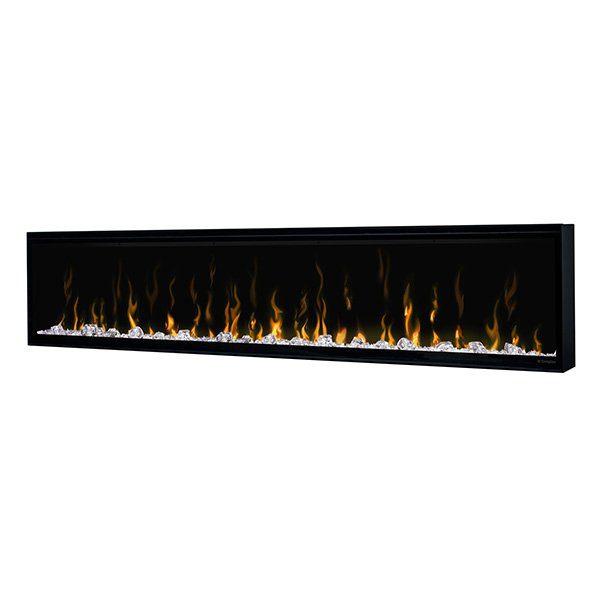 Dimplex Ignite 74" Frameless Electric Fireplace with Optiflame LED Flame Effect, 2.0kW Heat Output, Black Glass and Steel