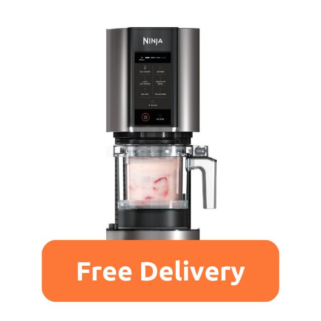 Ninja CREAMi Ice Cream & Frozen Dessert Maker - Black & Silver | 7 Programs, Ice Cream, Sorbet, Smoothie Bowl, Gelato, Milkshake, Light Ice Cream, Mix-In