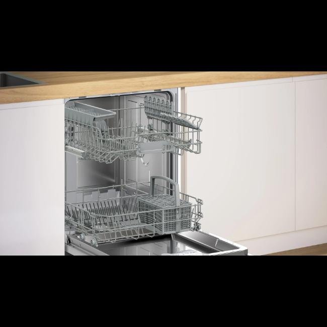 Bosch Serie 2 60cm Semi-Integrated Dishwasher SMI2HTS06G Brushed Steel 13 Place Setting Extra Dry Home Connect EcoSilence Drive SpeedPerfect+ AquaStop