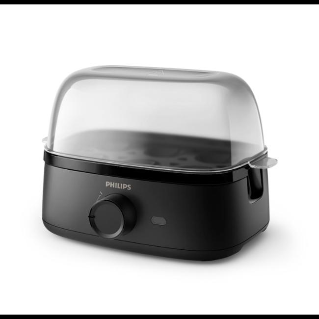 Philips Egg Cooker 3000 Series Black with Clear Lid, 6 eggs capacity, 400 W power, Poached accessory