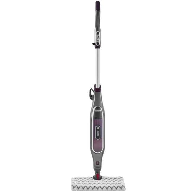 Shark Klik n' Flip Steam Mop S6003, Steam Blast, Dirt Grip Pads, Bordeaux/Steel Grey