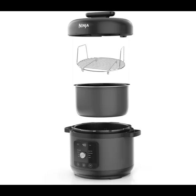 Ninja HyperHeat 6L 9-in-1 Pressure & Rice Cooker PC201UK - 1200W, Black, Easy-Clean Ceramic Coating, Digital Display, Control Dial, Power, Start/Stop, Keep Warm