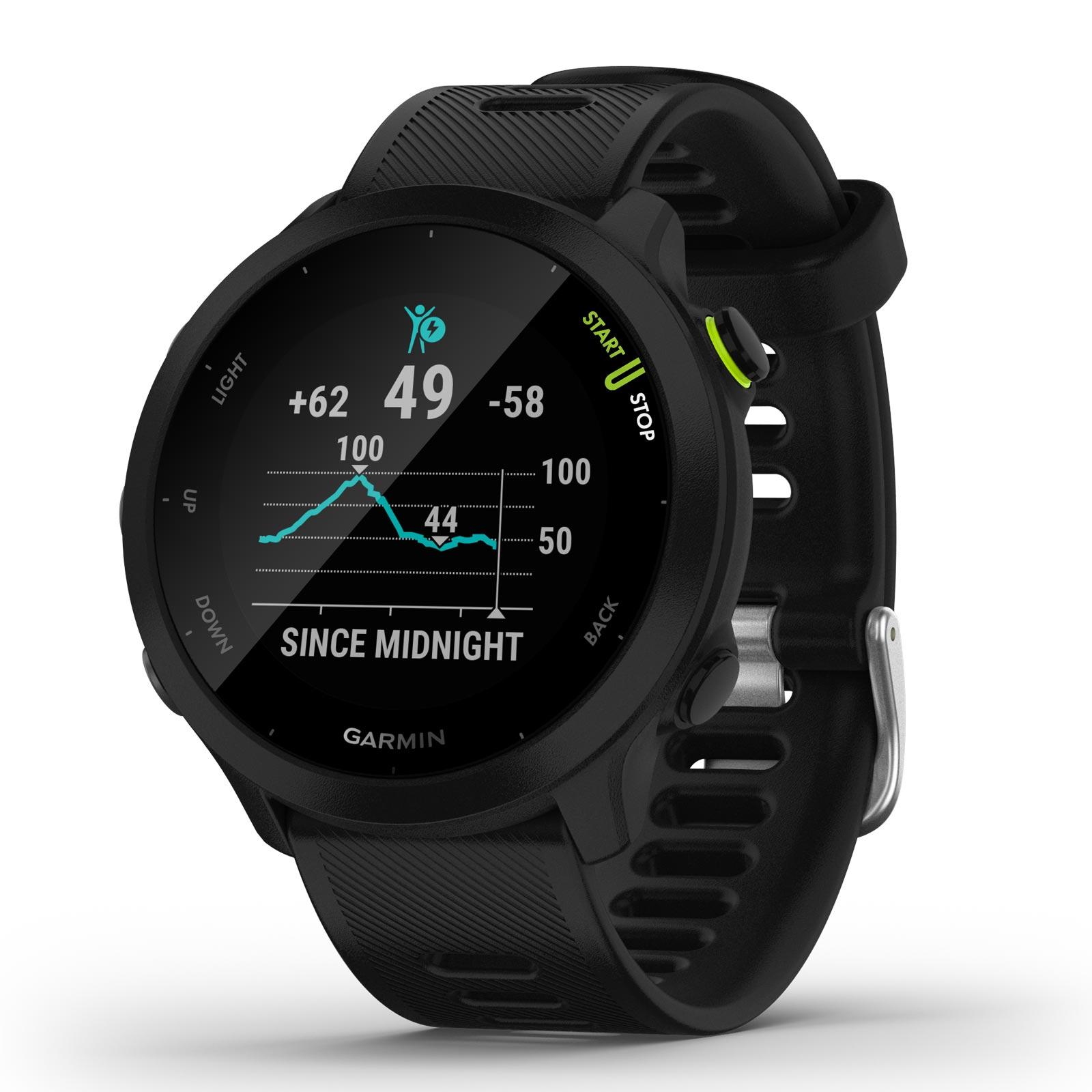 Garmin Forerunner 55 Black Smartwatch GPS Heart Rate Activity Tracking Up to 2 weeks Battery Life