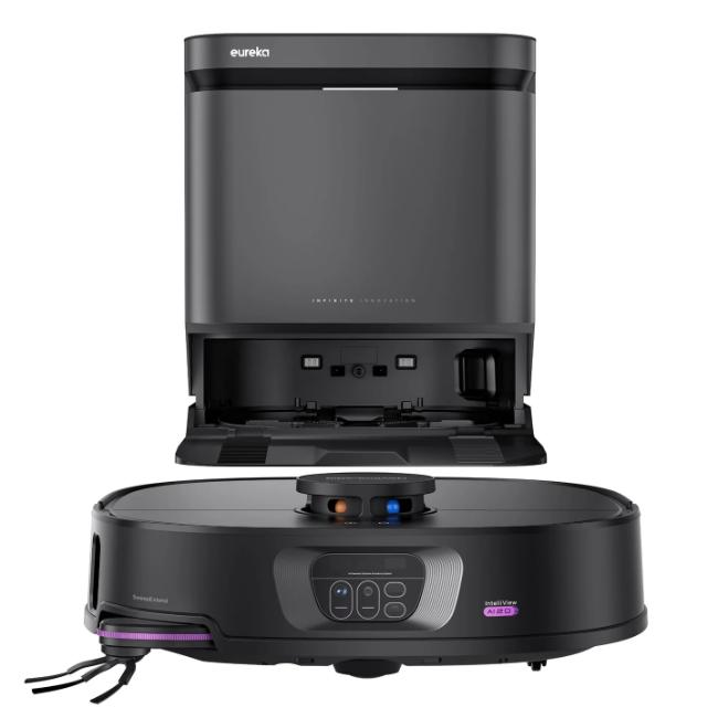 Eureka J15 Max Ultra Robot Vacuum Black with AIO Docking Station, 22Kpa suction power, AI 2.0, Mop, Self empty and refill, Black