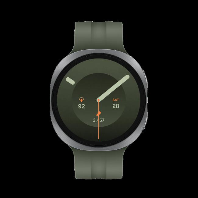 Samsung Galaxy Watch9 44mm AI Smartwatch - Silver with Green Strap, Bluetooth, Health & Sleep Tracking, Snapdragon Wear Elite, Gemini AI, 5 ATM Water Resistance