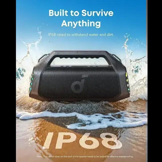 Soundcore Boom 2 Pro Bluetooth Speaker 140W Output, IP68 Waterproof, 20 Hours Playtime, Bluetooth 5.3, Black