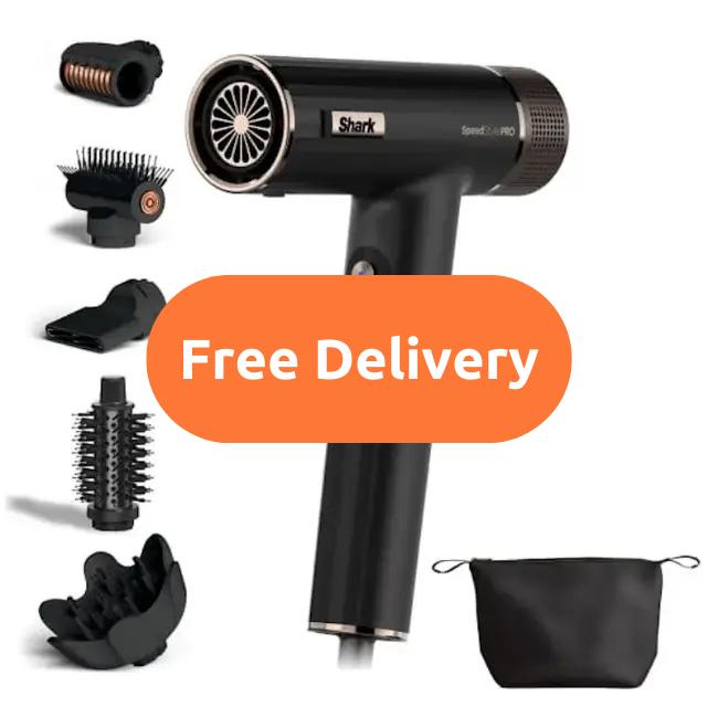Shark SpeedStyle Pro 5-in-1 Hair Dryer Black with attachments