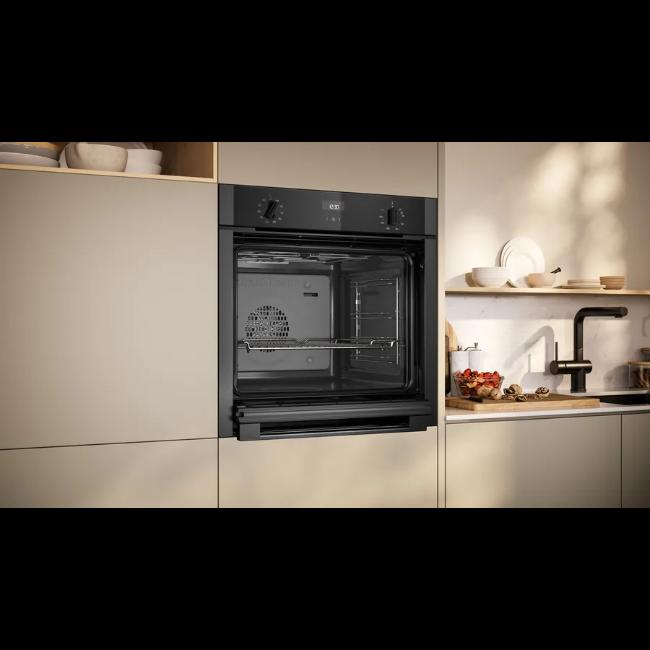 Neff N 50 Built-in Single Oven Graphite-Grey 71L Slide&Hide Eco Clean Easy Clean LCD CircoTherm 50-275°C 595x594x548mm