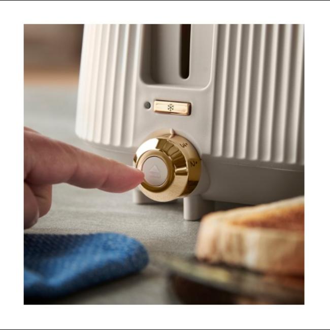 Russell Hobbs Bronte 4 Slice Toaster Stone Color with Gold Accents
