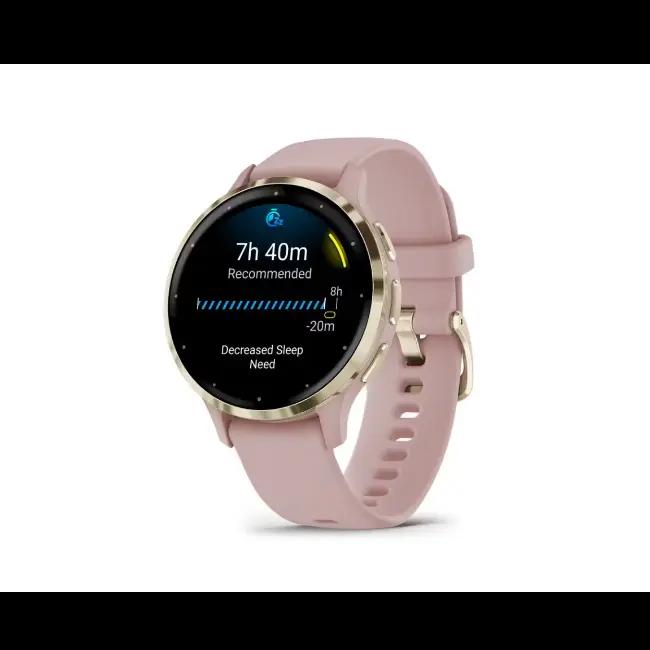 Garmin Venu 3S Smartwatch Soft Gold Rose AMOLED Display Heart Rate GPS Music Control Up to 10 days Battery Life