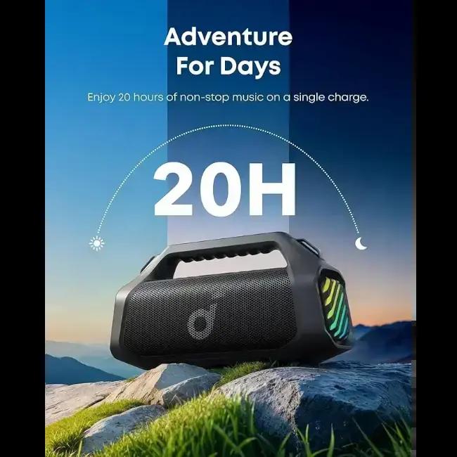 Soundcore Boom 2 Pro Bluetooth Speaker 140W Output, IP68 Waterproof, 20 Hours Playtime, Bluetooth 5.3, Black