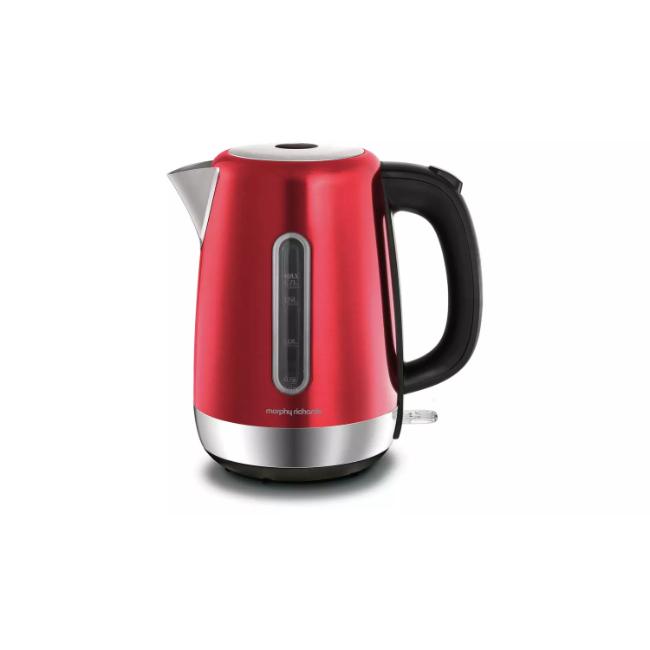 Morphy Richards Red 1.7L Jug Kettle with Water Level Indicator and Black Handle