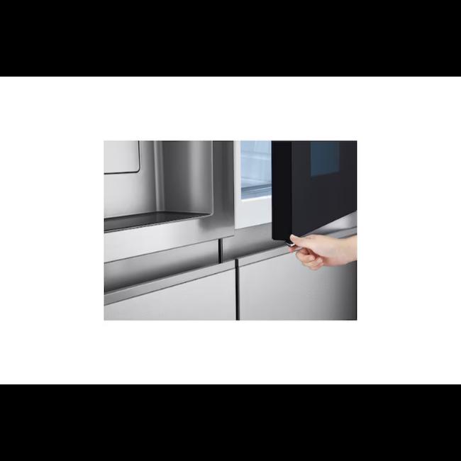 LG InstaView Side-By-Side Refrigerator 628L Brushed Steel with Water Dispenser