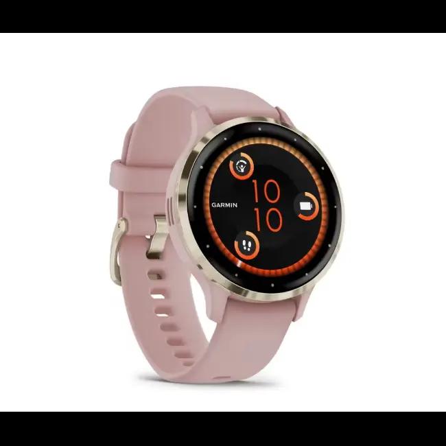 Garmin Venu 3S Smartwatch Soft Gold Rose AMOLED Display Heart Rate GPS Music Control Up to 10 days Battery Life