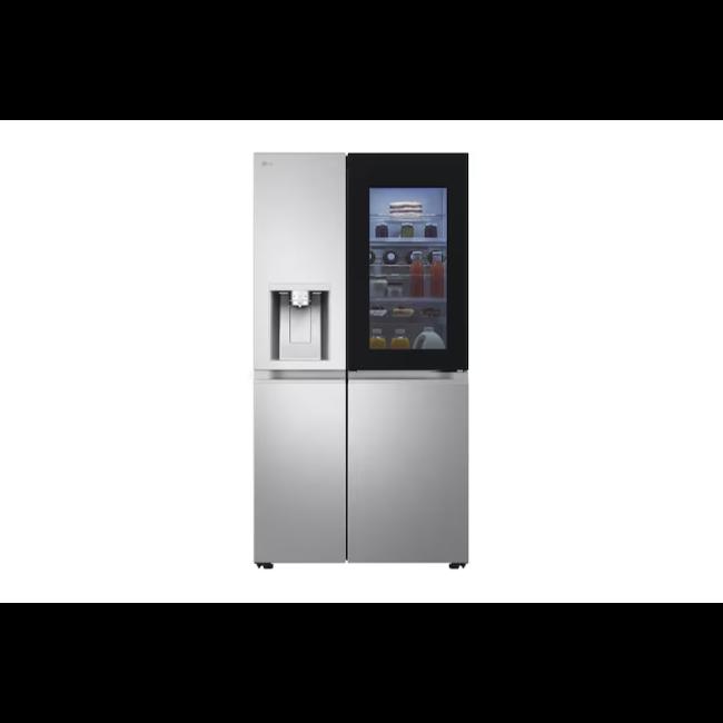 LG InstaView Side-By-Side Refrigerator 628L Brushed Steel with Water Dispenser