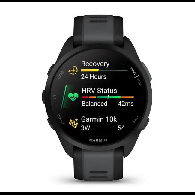 Garmin Forerunner 165 Smartwatch Black and Slate Grey 43mm GPS Heart Rate Touchscreen