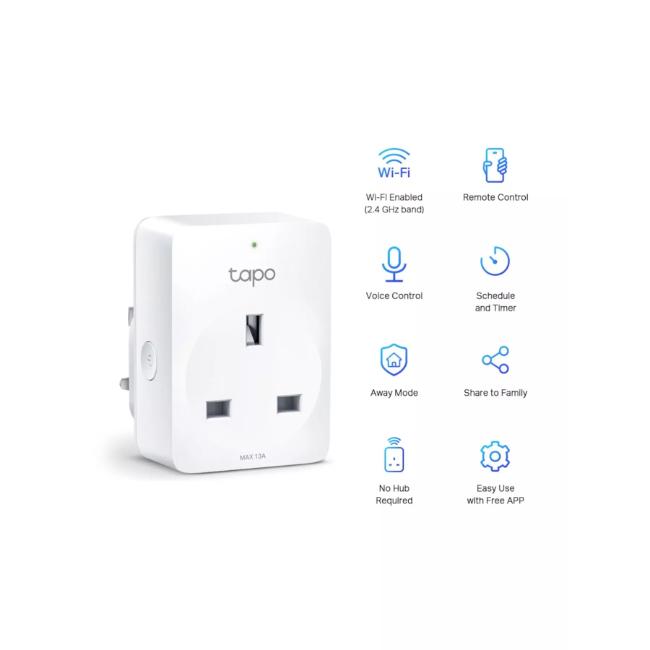 TP-Link Mini Smart Wi-Fi Plug with Energy Monitoring, Remote Control, Schedule, Timer, Voice Control, Away Mode, Compact Design, MAX 13A