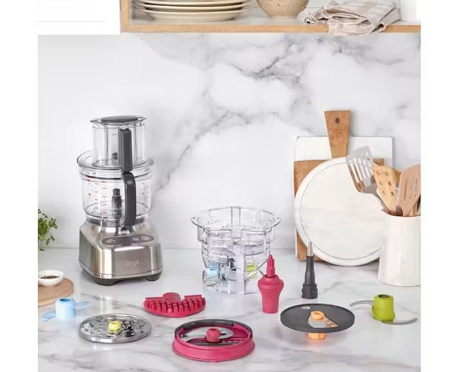 Sage The Paradice 9 Food Processor 650W 9 cups Brushed Aluminium Clear Silver Red