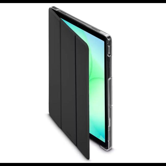 Hama Samsung Galaxy Tab A11 8.7" Black Flip Case with Stand Function, Magnetic Closure, All-around Protection, Transparent Back Panel, Silver Corner Accents