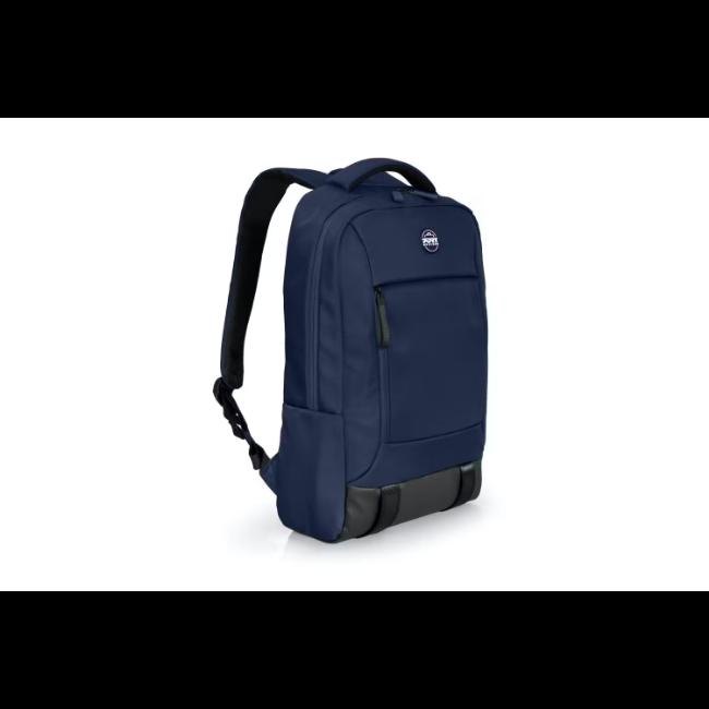 Port Designs Torino II 15-16" Laptop Backpack Navy with Padded Compartment, Tablet Pocket, Trolley Strap, Water Resistant Base - 15L Capacity