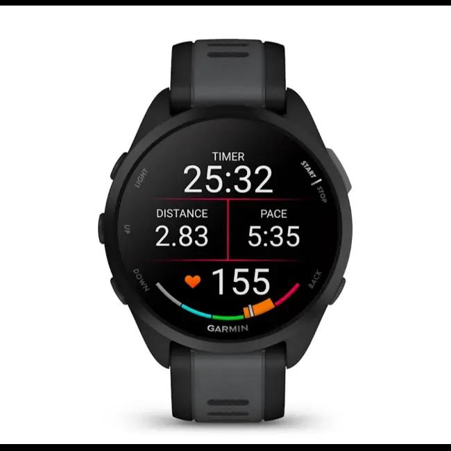 Garmin Forerunner 165 Smartwatch Black and Slate Grey 43mm GPS Heart Rate Touchscreen