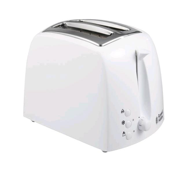 Russell Hobbs Textures White 2 Slice Toaster with Extra Wide Slots, Variable Browning, Frozen Bread, Cancel & Reheat Functions, Removable Crumb Tray, High Gloss Matte Finish