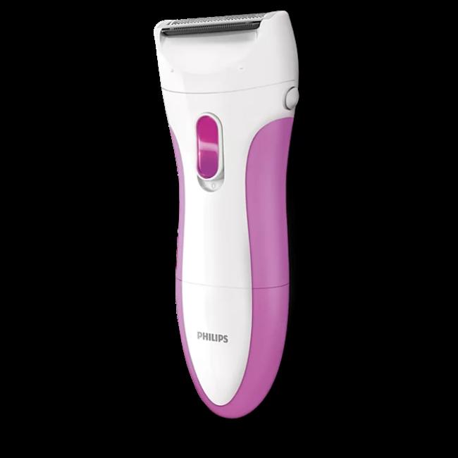 Philips SatinShave Essential Wet and Dry Electric Shaver for Legs and Body, Pink & White, Cordless, Ergonomic, Skin Protection, Single Foil, HP6341-00
